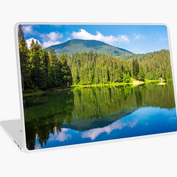 lake among the forest in mountains Laptop Skin