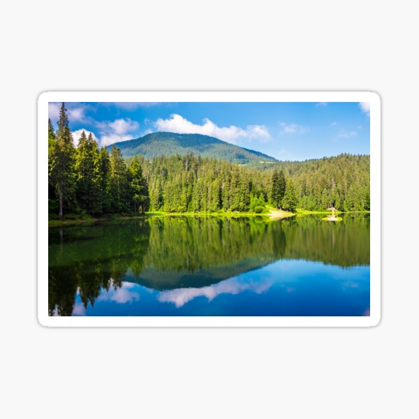 lake among the forest in mountains Sticker