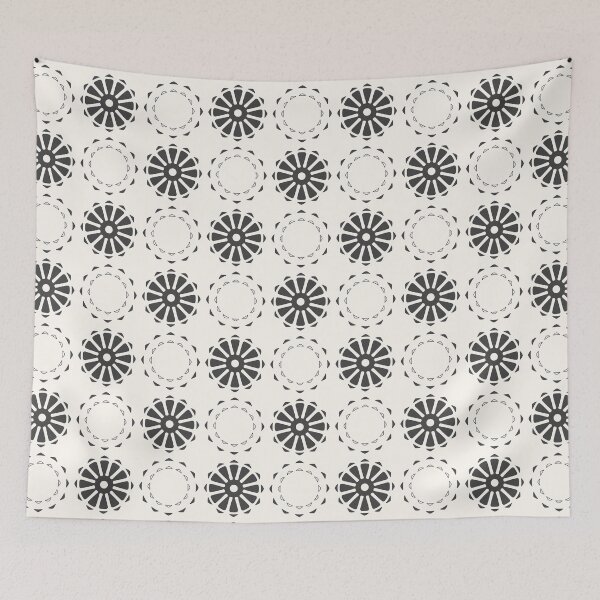 Item preview, Whimsical Boho pattern. Original retro boho pattern. Minimalist charcoal and cotton white trendy pattern. designed and sold by ChrisiMM.