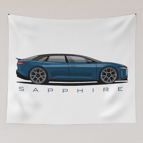 Item preview, Sapphire Electric Car Illustration designed and sold by blackdogshop.