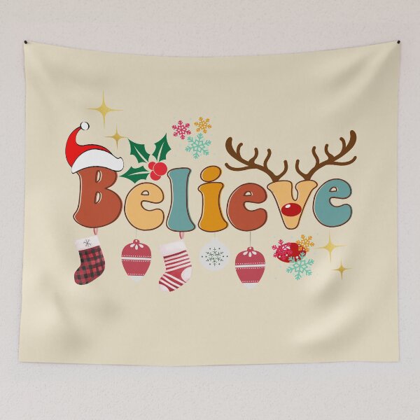 Item preview, Believe Merry Christmas Christmas vintage shirt Christmas gift  designed and sold by ArtfulGiftShop.