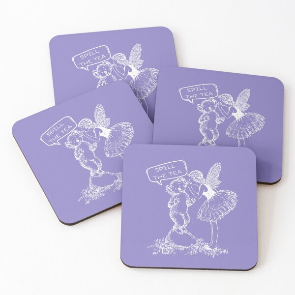 Item preview, Koala and Fairy Spill the Tea and tell it all let's talk, tell me everything, let's chat, spill it, gossip designed and sold by tranquilbeach.