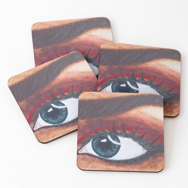 Item preview, Stunning rose eye makeup look painted in watercolour designed and sold by Chantellearts.