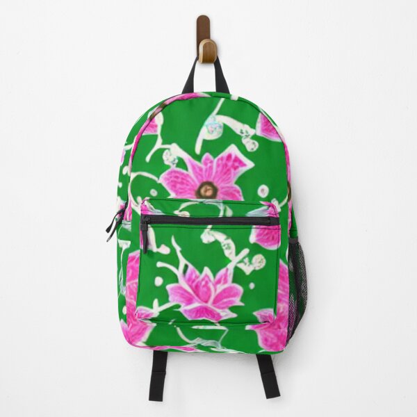 Item preview, Flower patterns and green background designed and sold by ArteEterno.