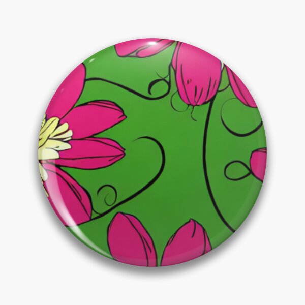Item preview, Pink flower patterns with yellow and green background designed and sold by ArteEterno.