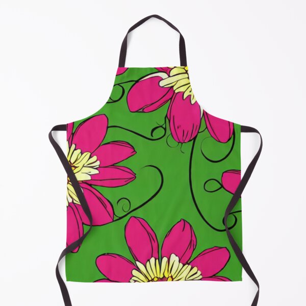 Item preview, Pink flower patterns with yellow and green background designed and sold by ArteEterno.