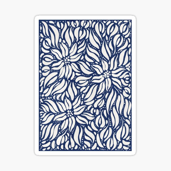 Item preview, White and blue cyan wildflowers pattern designed and sold by LKL-Designs.