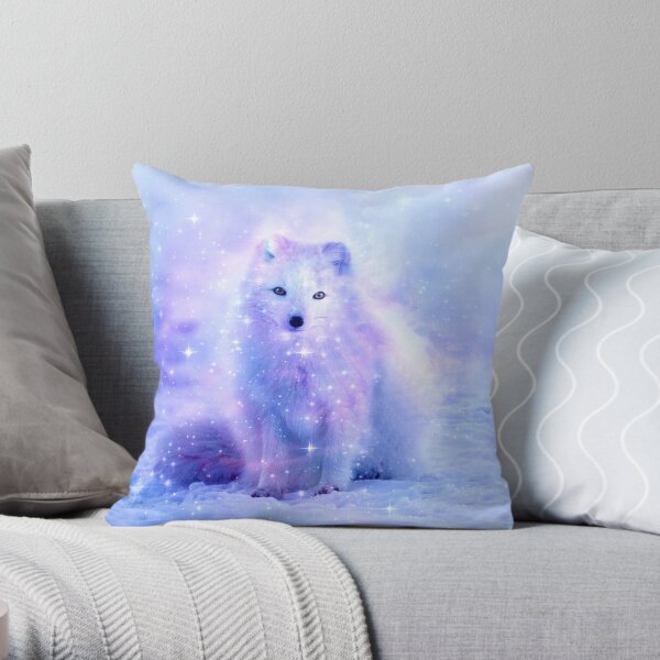 Arctic Iceland Fox Throw Pillow