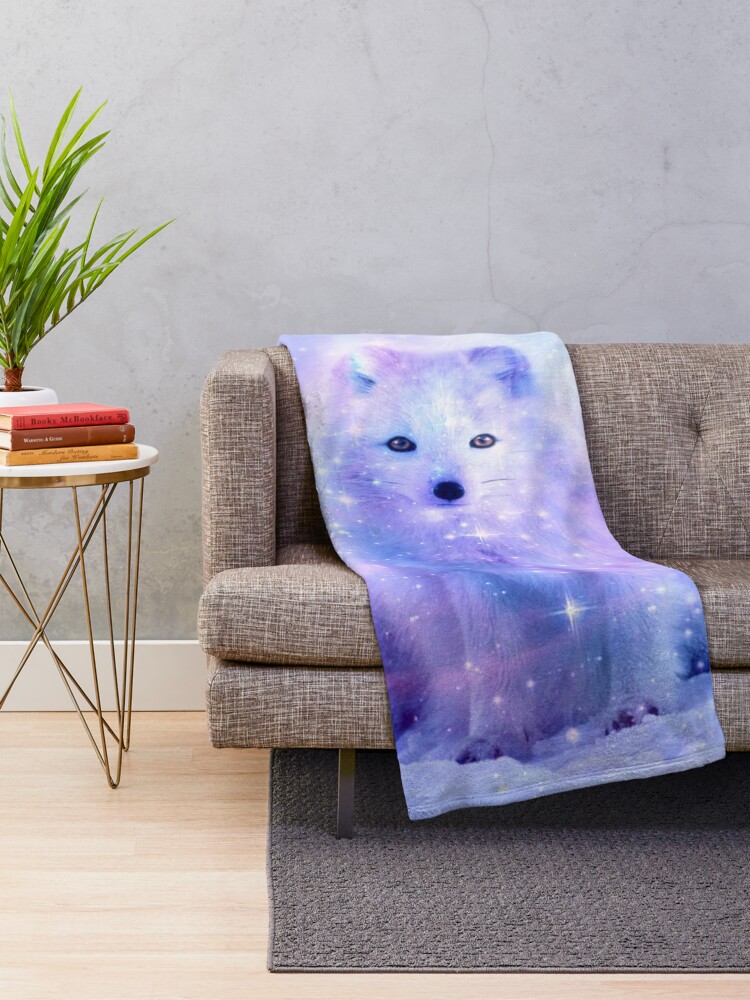 Alternate view of Arctic Iceland Fox Throw Blanket