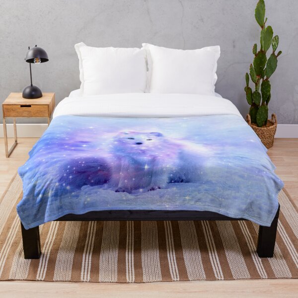 Arctic Iceland Fox Throw Blanket