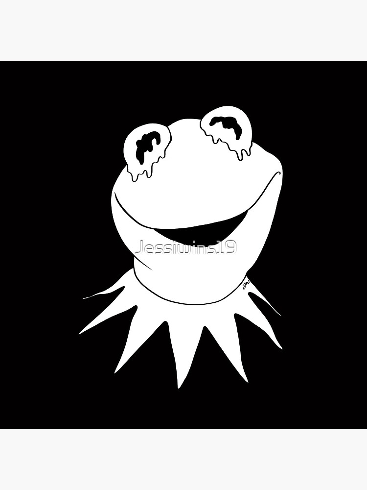 Copy of Kermit the Frog Melting (version 2/2 - black and white) copy-of-kermit-the-frog-melting-version-2-2-black-and-white-art-board-print-for-sale-by-jessiwins19-redbubble