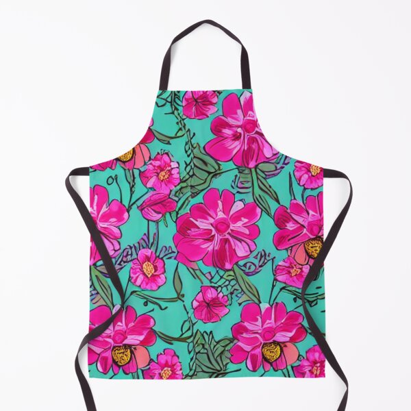 Item preview, Pink flower patterns and blue background designed and sold by ArteEterno.