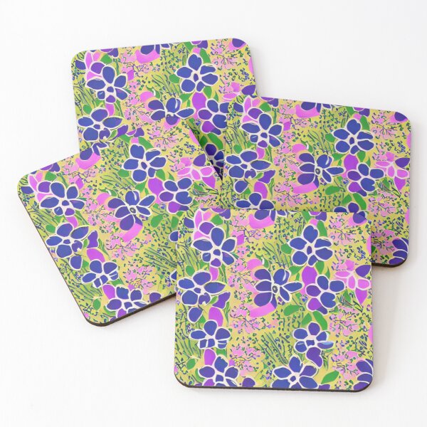 Item preview, Blue and pink flower patterns designed and sold by ArteEterno.