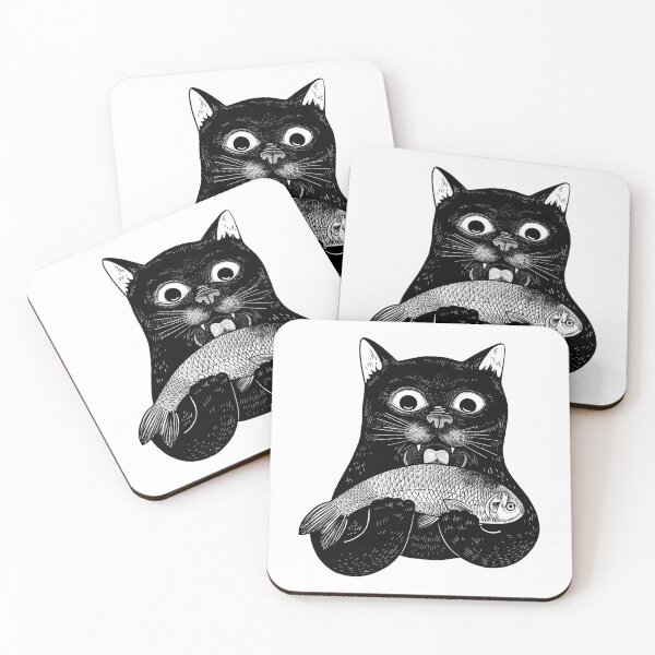Item preview, Cute Cat Eating designed and sold by The Love Quill.