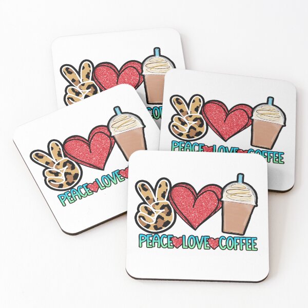 Item preview, Funny Peace Love Coffee Mug Caffeine Lover Hippie Heart Gift designed and sold by Style4You24.