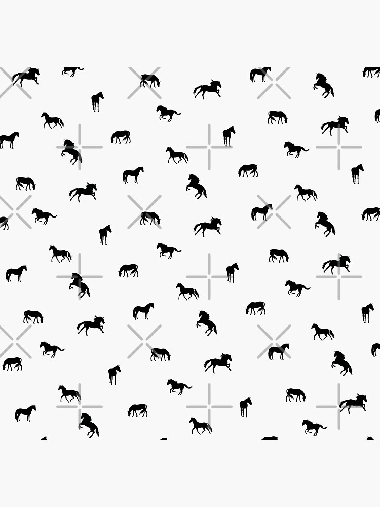 Thumbnail 3 of 3, Sticker, Frolicking Herd of Horses designed and sold by tinaschofield.