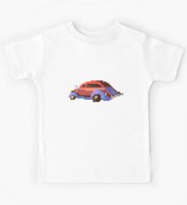 Red pixel retro car Kids Tee