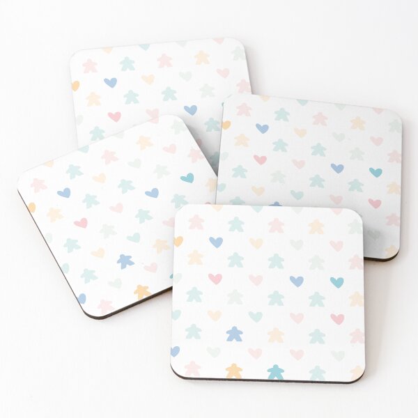 Item preview, Soft, Pastel Meeple Heart Pattern for Board Game Lovers designed and sold by BeamGeeks.