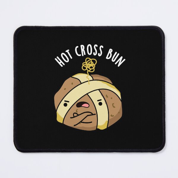 Item preview, Hot Cross Bun Funny Angry Bun Puns (Dark BG) designed and sold by punnybone.