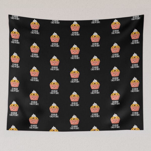 Item preview, Go Ahead Cake My Day Funny Food Puns  (Dark BG) designed and sold by punnybone.