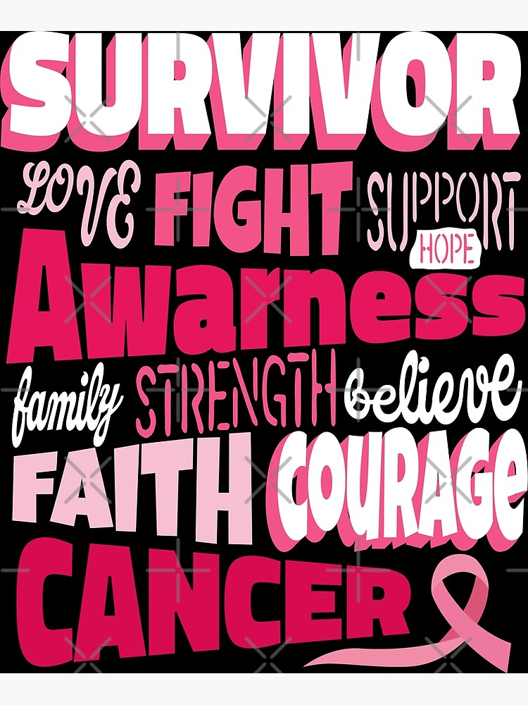 Breast Cancer Awareness Pink Ribbon Survivor Fighter Faith  Art Board  Print for Sale by LoveAndSerenity