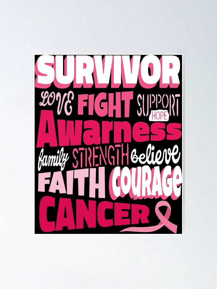 Breast Cancer Awareness Pink Ribbon Survivor Fighter Faith  Art Board  Print for Sale by LoveAndSerenity