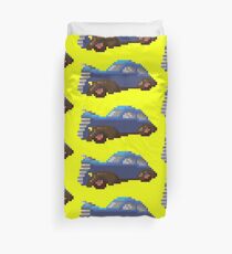 Blue pixel retro car Duvet Cover