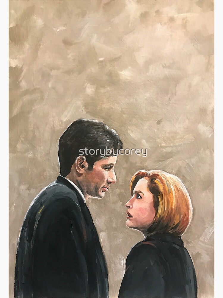 Disover Kiss Already- X Files Mulder Scully MSR original painting Premium Matte Vertical Poster