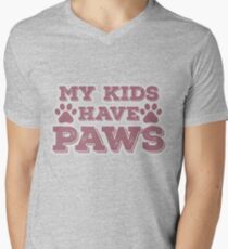 My Kids Have Paws Cat Dog Parents Men's V-Neck T-Shirt