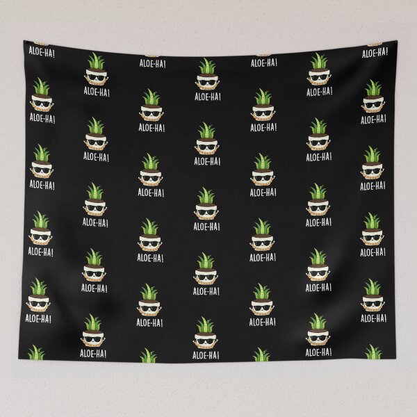 Item preview, Aloe-ha Funny Hawaiian Plant Puns (Dark BG) designed and sold by punnybone.
