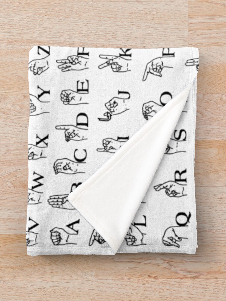 "Sign Language Alphabet" Throw Blanket for Sale by TLTextiles Redbubble