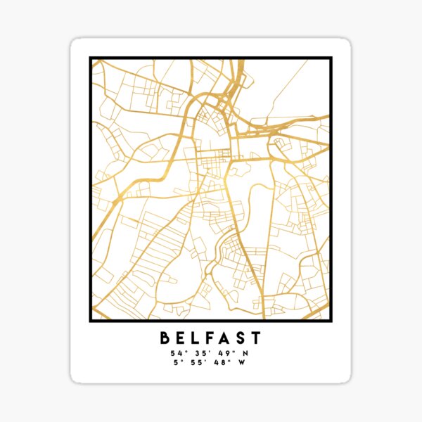 BELFAST UNITED KINGDOM CITY STREET MAP ART Sticker