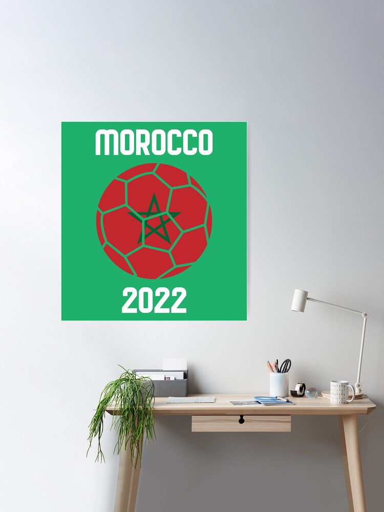 Qatar 2022 World Cup Morocco Soccer Team Poster 12x18 Inches