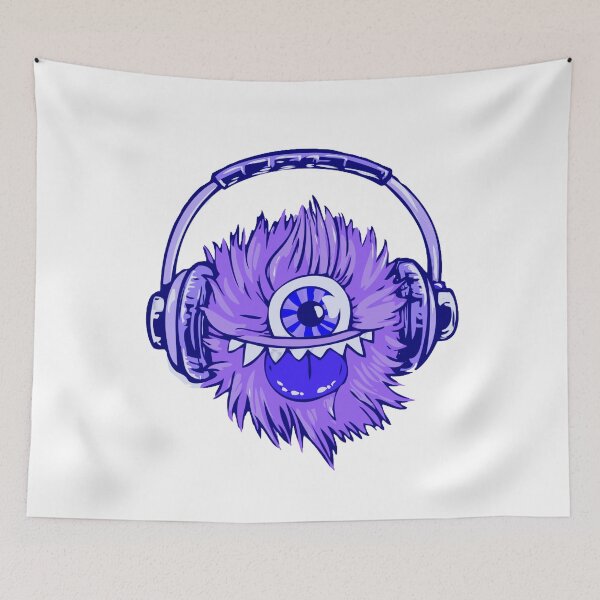 Item preview, Purple Music Monster Face design designed and sold by Dven-Clothes.