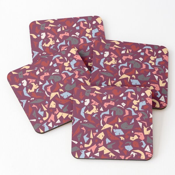 Item preview, Terrazzo tiles in burgundy, butter yellow, baby blue and stone blue - AFP22-03-ai designed and sold by FrancesPoff.