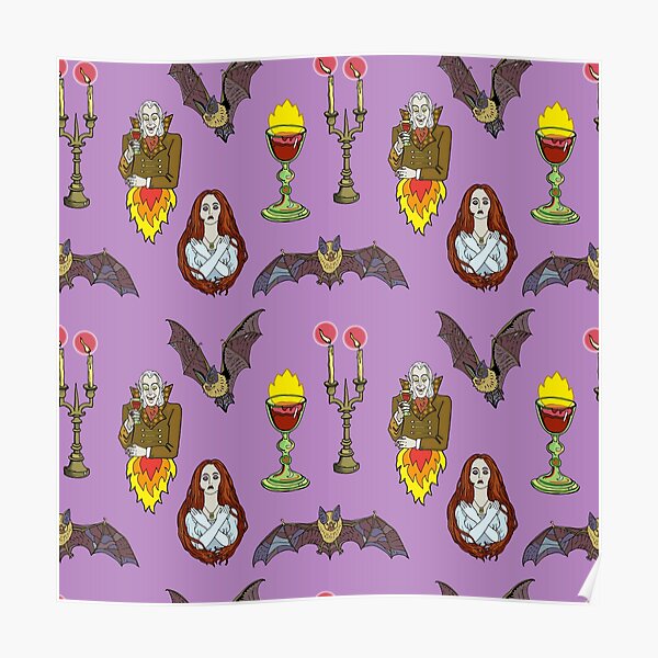 Vampire Halloween seamless pattern. Poster