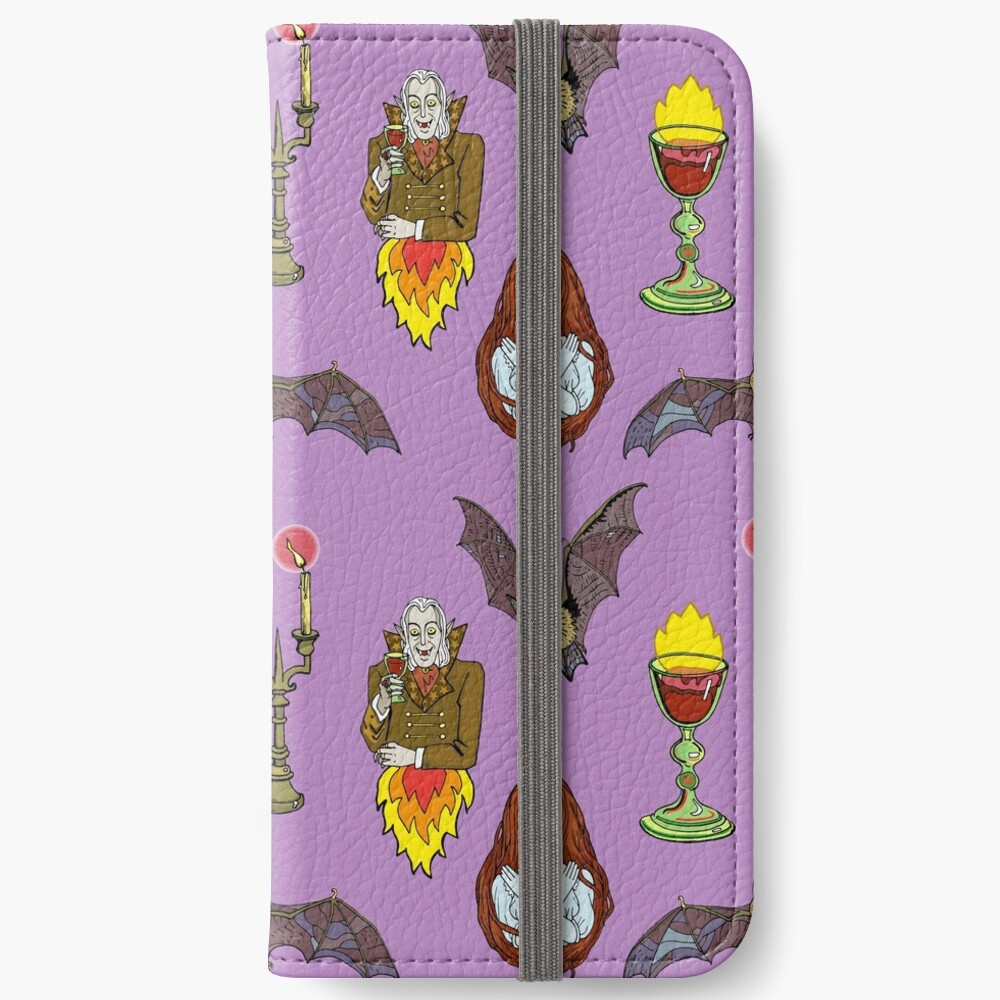 Vampire Halloween seamless pattern. iPhone Wallet