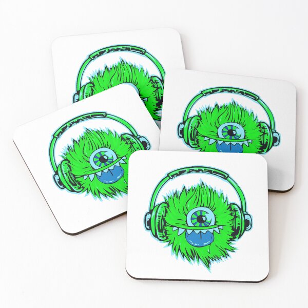 Aperçu de l'œuvre Conception mignonne de visage de monstre de musique verte créée et vendue par Dven-Clothes.