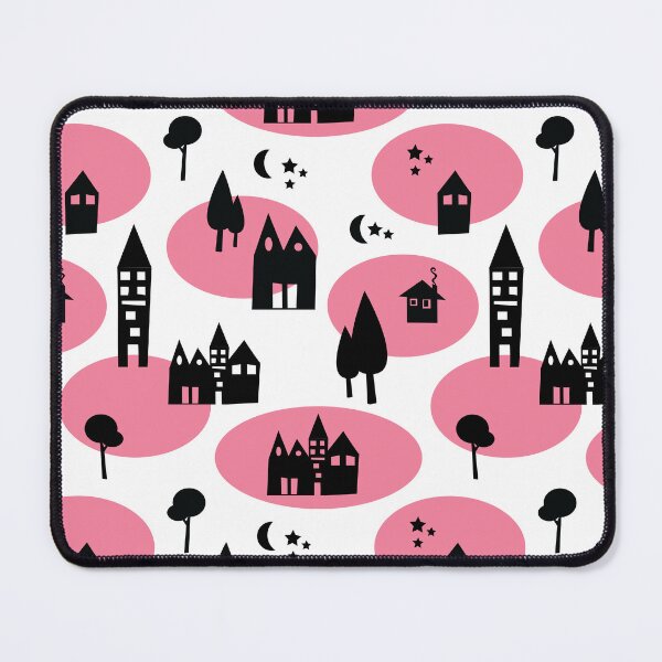 Item preview, Little Houses Under the Moonlight - pink ovals designed and sold by BeccaJaneDesign.