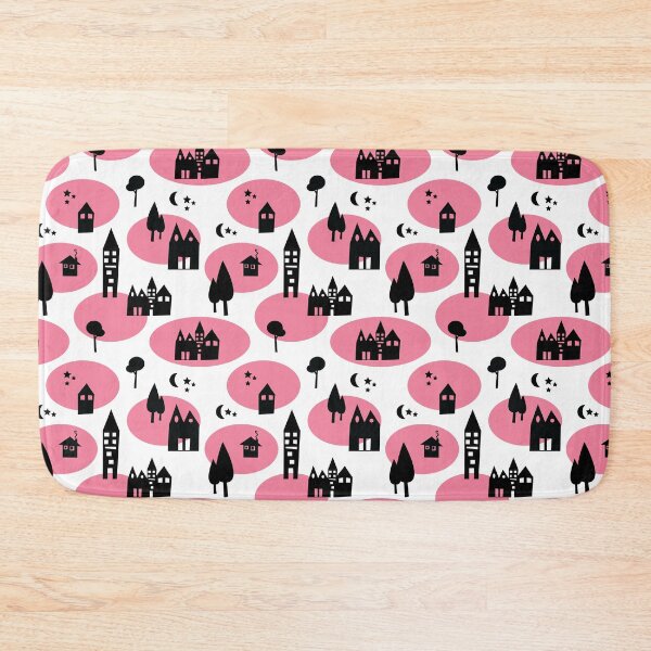 Item preview, Little Houses Under the Moonlight - pink ovals designed and sold by BeccaJaneDesign.