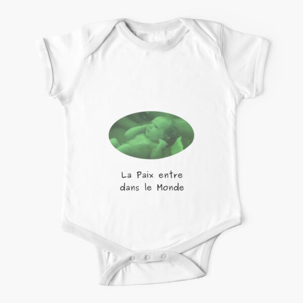 Peace in the World - white baby clothes Short Sleeve Baby One-Piece