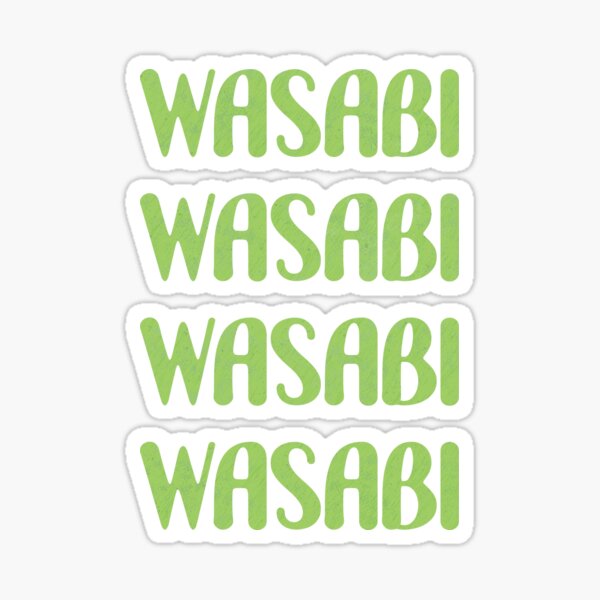 "Wasabi words" Sticker for Sale by LuckyJuniperCo Redbubble