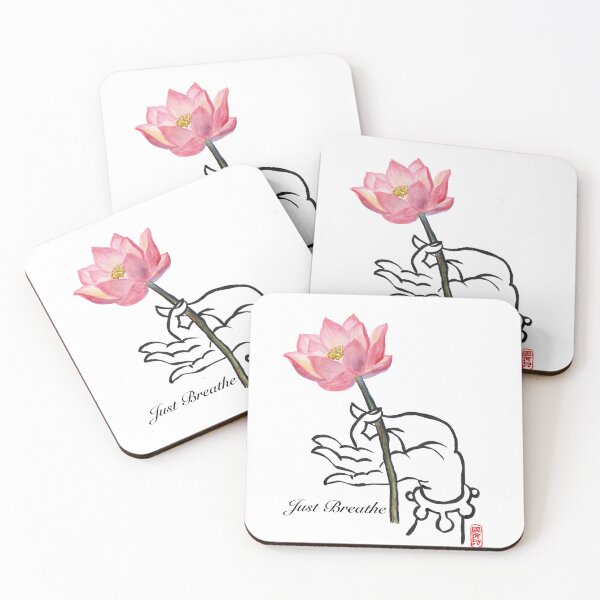 Item preview, Just Breathe, mano de Buda y flor de loto designed and sold by Roy & Tiffany.