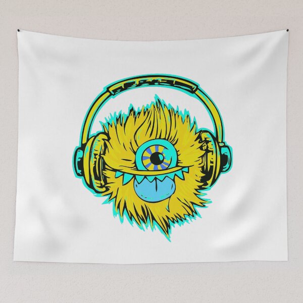 Item preview, Cute Yellow Music Monster Face design designed and sold by Dven-Clothes.