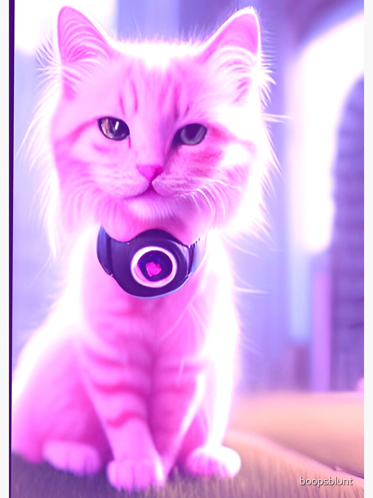 "Cute pink Kitty AI Art Design" Sticker for Sale by boopsblunt Redbubble