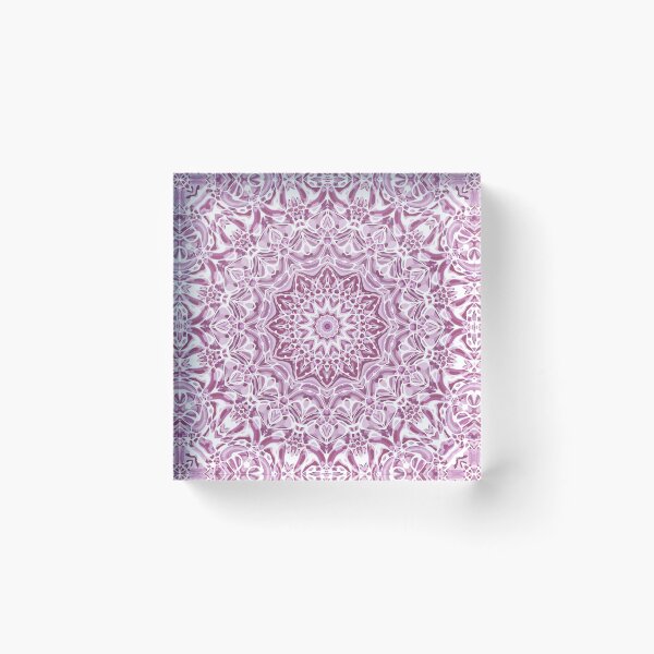 Item preview, Faded Plum and White Mandala 02 designed and sold by Kelly Dietrich Mandala & Fractal Art.