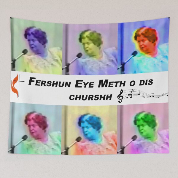 Aperçu de l'œuvre Reva Cooper Unsicker, John Daker Fershun Eye Meth O Dis Chursh créée et vendue par Only4sometimes.