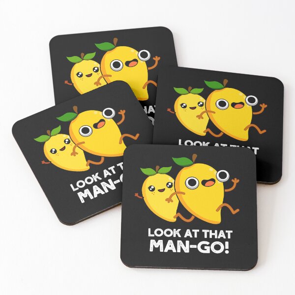 Item preview, Look At That Man-go Funny Fruit Puns (Dark BG) designed and sold by punnybone.