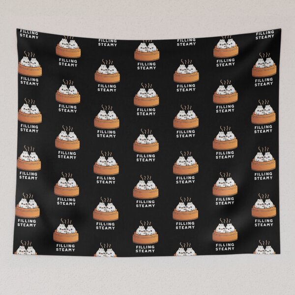 Item preview, Filling Steamy Funny Dimsum Bao Puns (Dark BG) designed and sold by punnybone.
