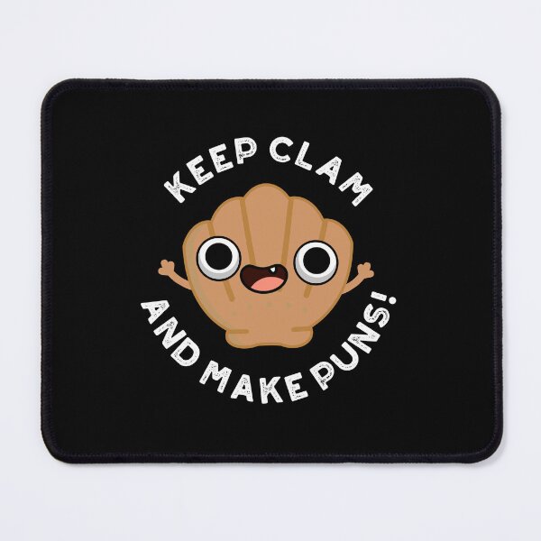 Item preview, Keep Clam And Make Puns Funny Shell Puns (Dark BG) designed and sold by punnybone.